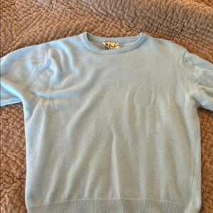 Pringle 100% Pure Cashmere Women’s  Light Blue Sweater 1970s Vintage